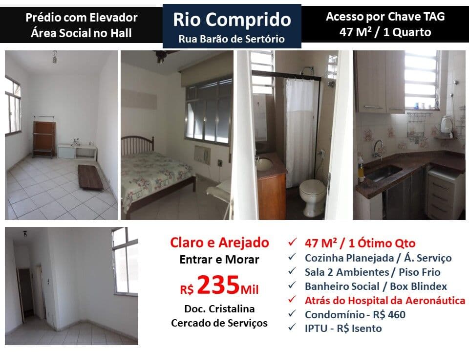 Apto Rio Comprido Barão de Sertório 47M²