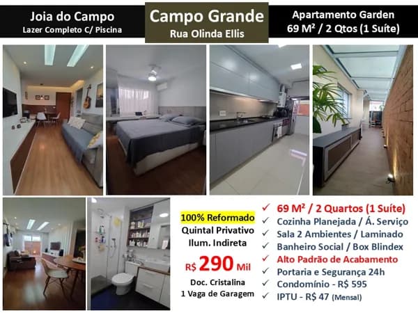 Apto Campo Grande Jóia do Campo 69M² Garden