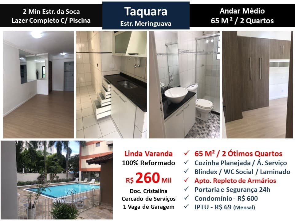 Apto JPA Taquara Meringuava 65M²