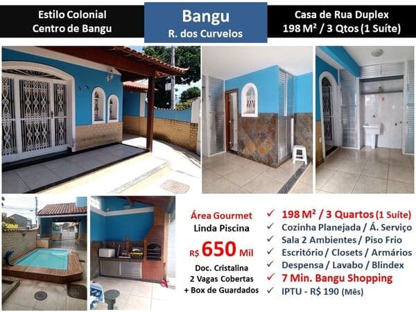 Casa Bangu Curvelos 198M²