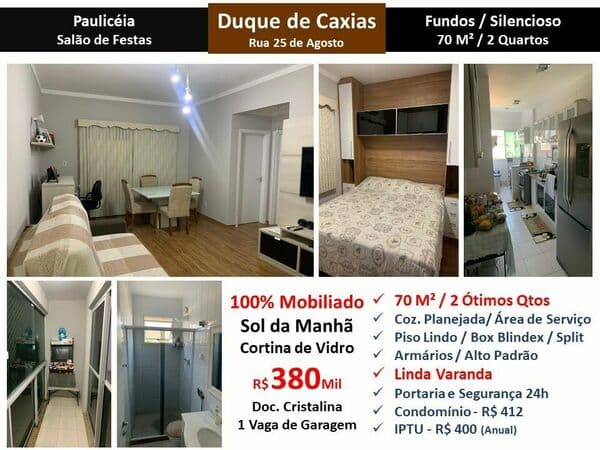 Apto Caxias Paulicéia 25 de Agosto 70M²