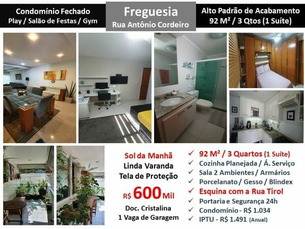 Apto JPA Freguesia Antônio Cordeiro 92M²