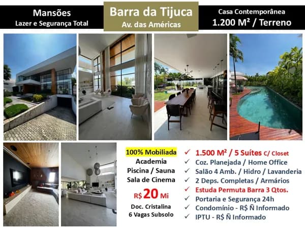Casa Barra da Tijuca Mansões 1500M²