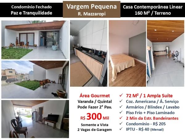 Casa Vargem Pequena Mazzaropi 72M²