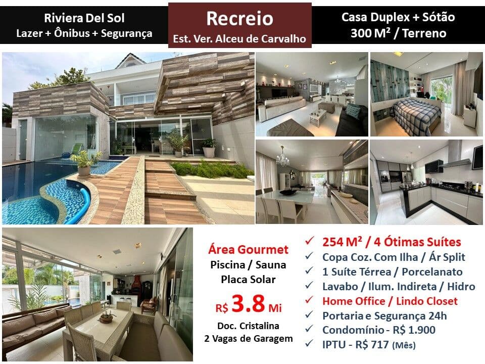 Casa Recreio Riviera Del Sol 245M²