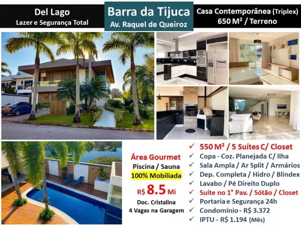 Casa Barra da Tijuca Del Lago 550M²