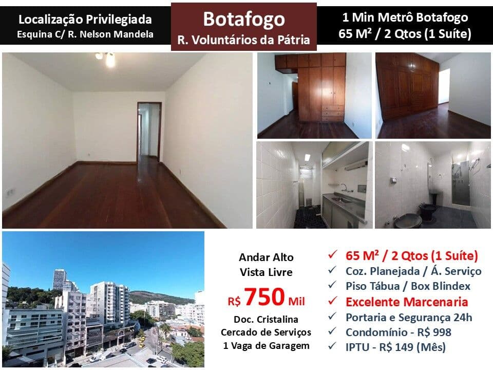 Apto Botafogo Vol. da Patria 65M²