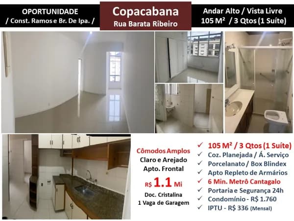 Apto Copacabana Barata Ribeiro 105M²