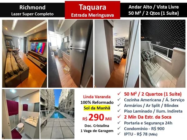 Apto JPA Taquara Meringuava Richmond 50M²