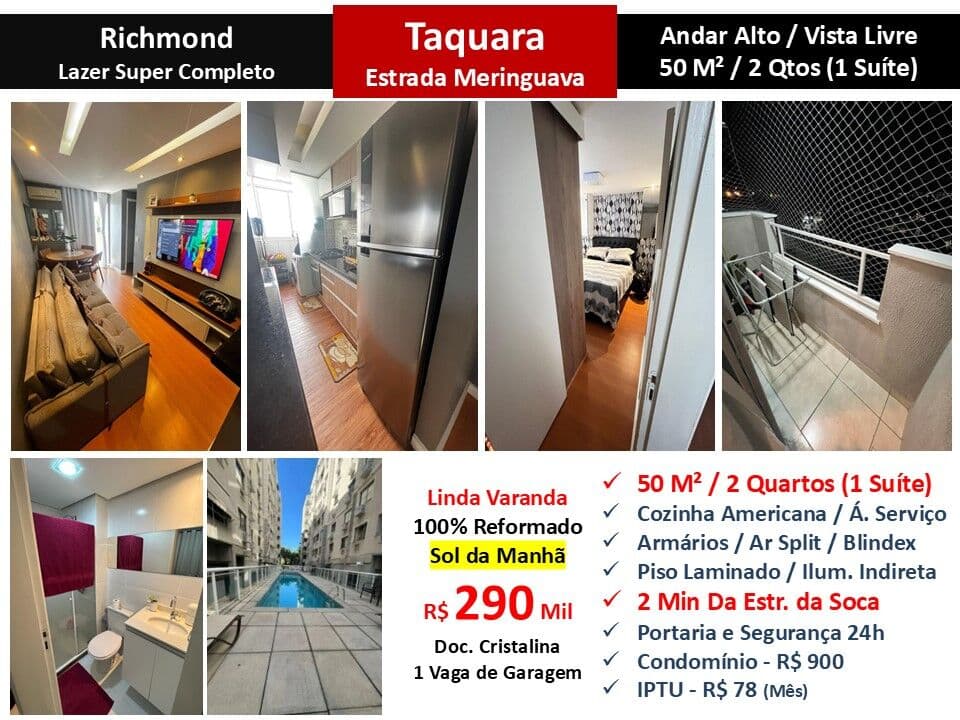 Apto JPA Taquara Meringuava Richmond 50M²