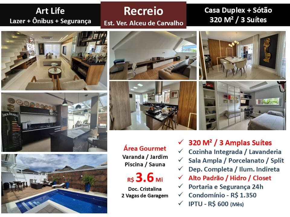 Casa Recreio Art Life 320M²