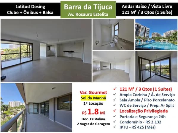 Apto Barra da Tijuca Latitud 121M²