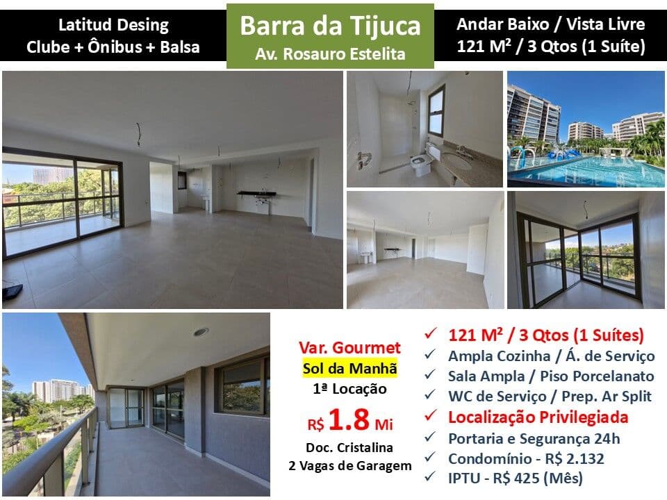 Apto Barra da Tijuca Latitud 121M²