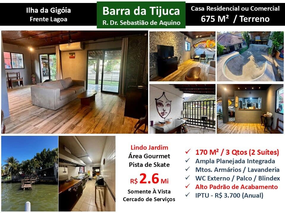 Casa Barra da Tijuca Ilha da Gigóia 170M²