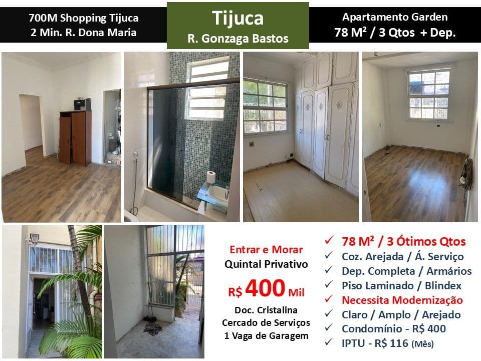 Apto Tijuca Gonzaga Bastos 78M²