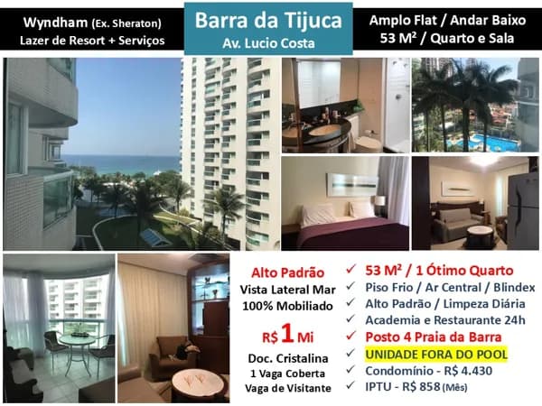 Apto Barra da Tijuca Praia Sheraton Whyndham 53M² 3