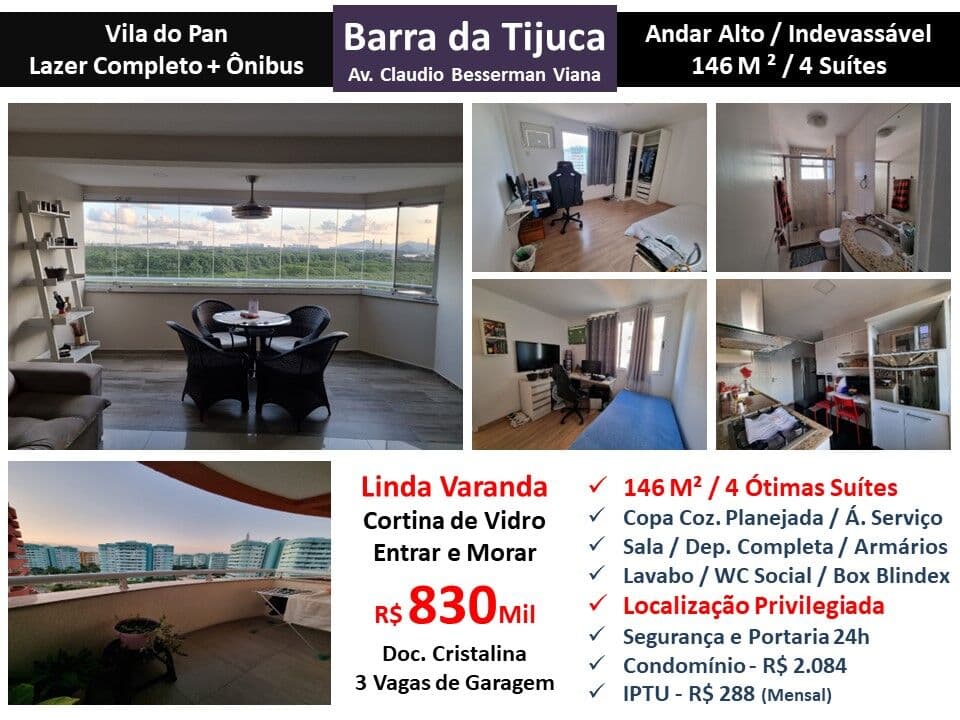 Apto Barra da Tijuca Vila do Pan 146M² 6