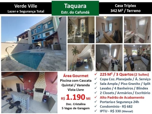 Casa JPA Taquara Cafunda Verde Ville 225M²