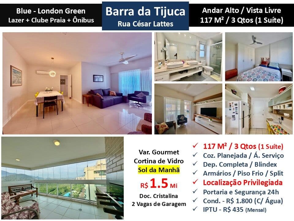 pto Barra da Tijuca Blue London Green 117M²