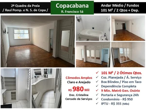 Apto Copacabana Francisco Sá 101M²