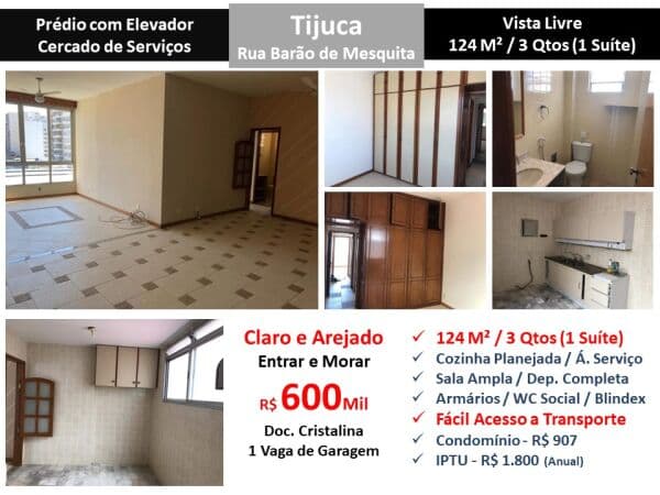 Apto Tijuca Barão de Mesquita 124M²