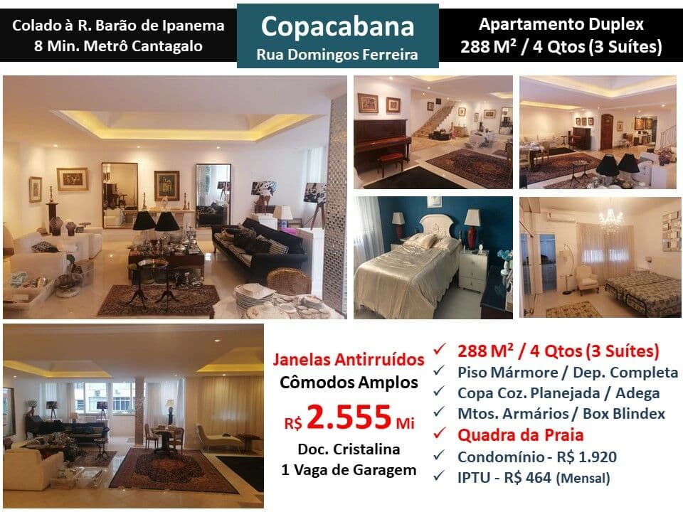 Apto Copacabana Domingos Ferreira 288M²