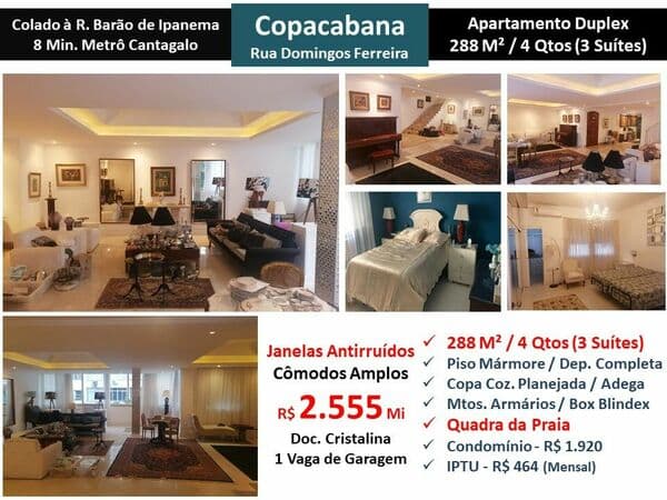 Apto Copacabana Domingos Ferreira 288M²