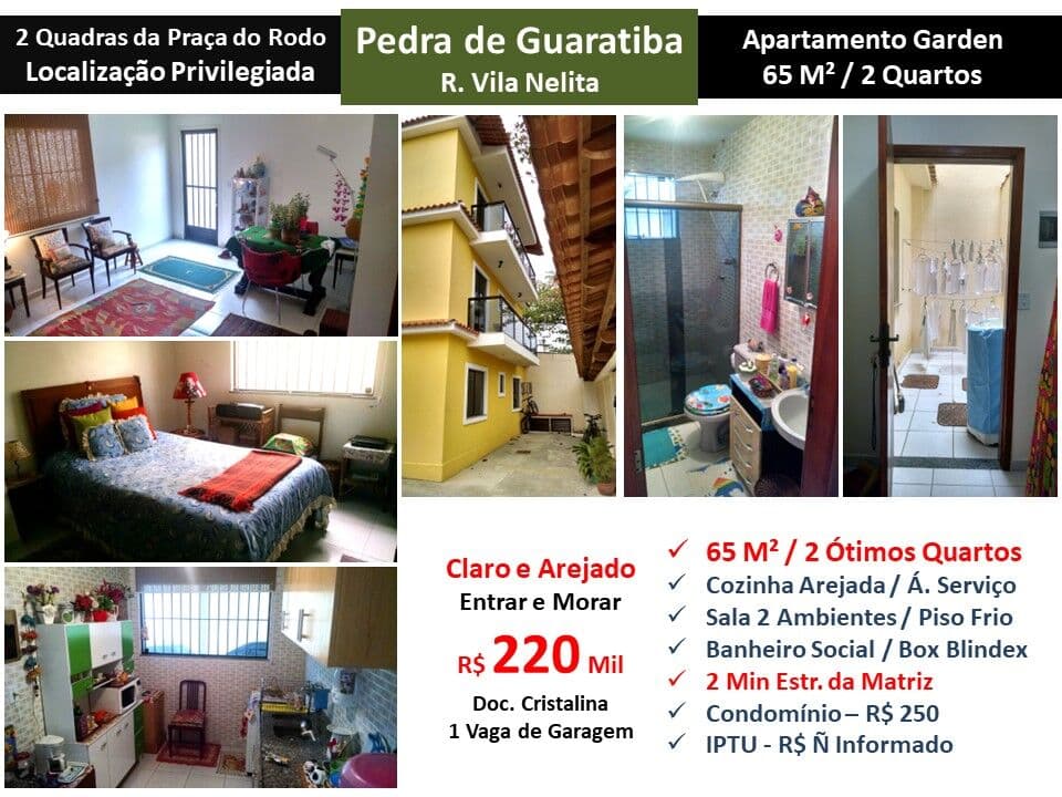 Apto Pedra de Guaratiba Vila Nelita 65M² Garden
