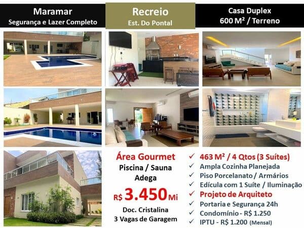 Casa Recreio Maramar 463M²