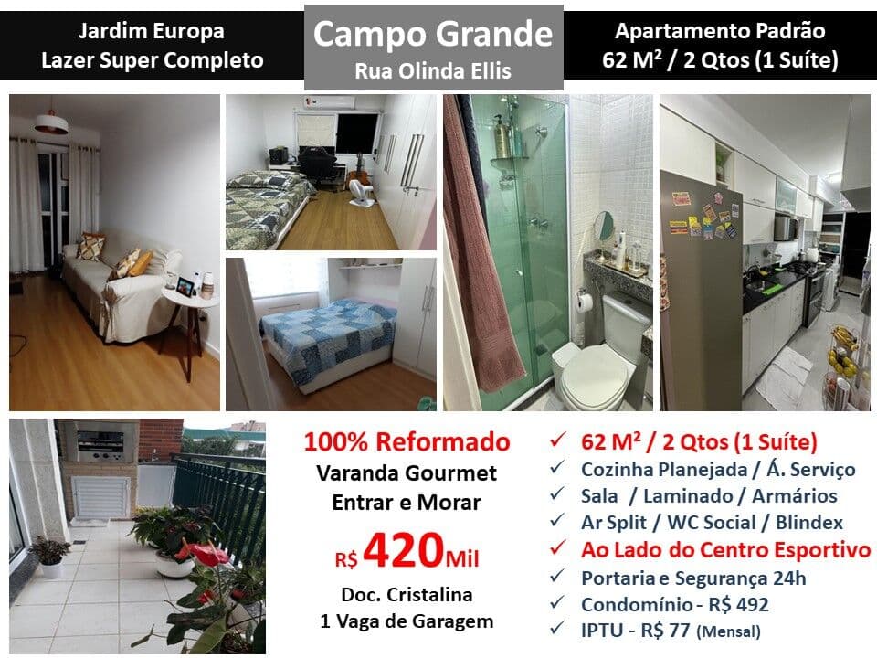 Apto Campo Grande Jardim Europa 62M² 2
