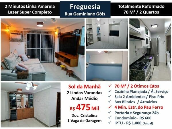 Apto JPA Freguesia Residencial Geminiano Gois 70M²
