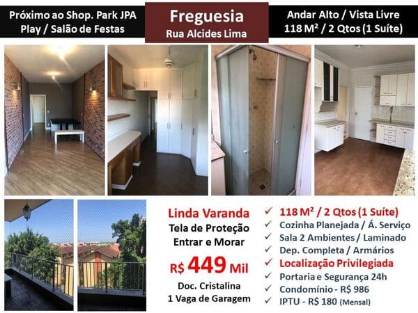 Apto JPA Freguesia Alcides Lima 118M²