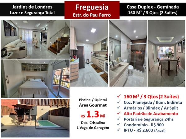 Casa JPA Freguesia Jardins de Londres 160M²