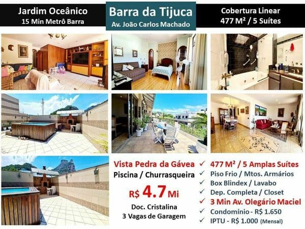Cob Barra da Tijuca JO João Carlos Machado 477M² Linear