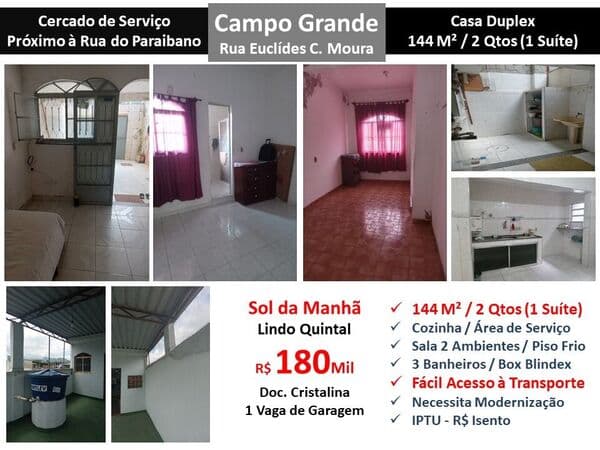 Casa Campo Grande Euclides C. Moura 144M²