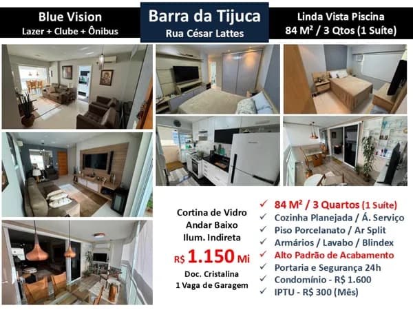 Apto Barra da Tijuca Blue Vision 84M²