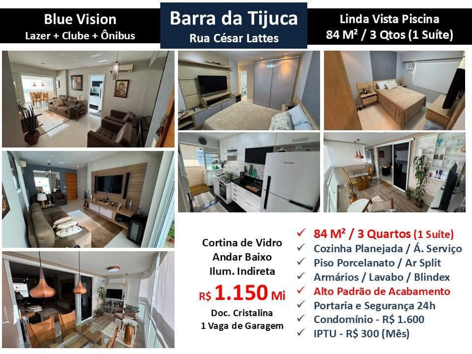 Apto Barra da Tijuca Blue Vision 84M²