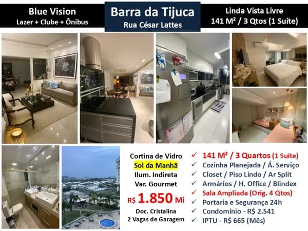Apto Barra da Tijuca Blue Vision 141M²