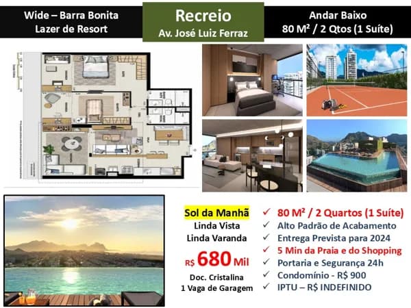 Apto Recreio Barra Bonita Wide 80M² 4
