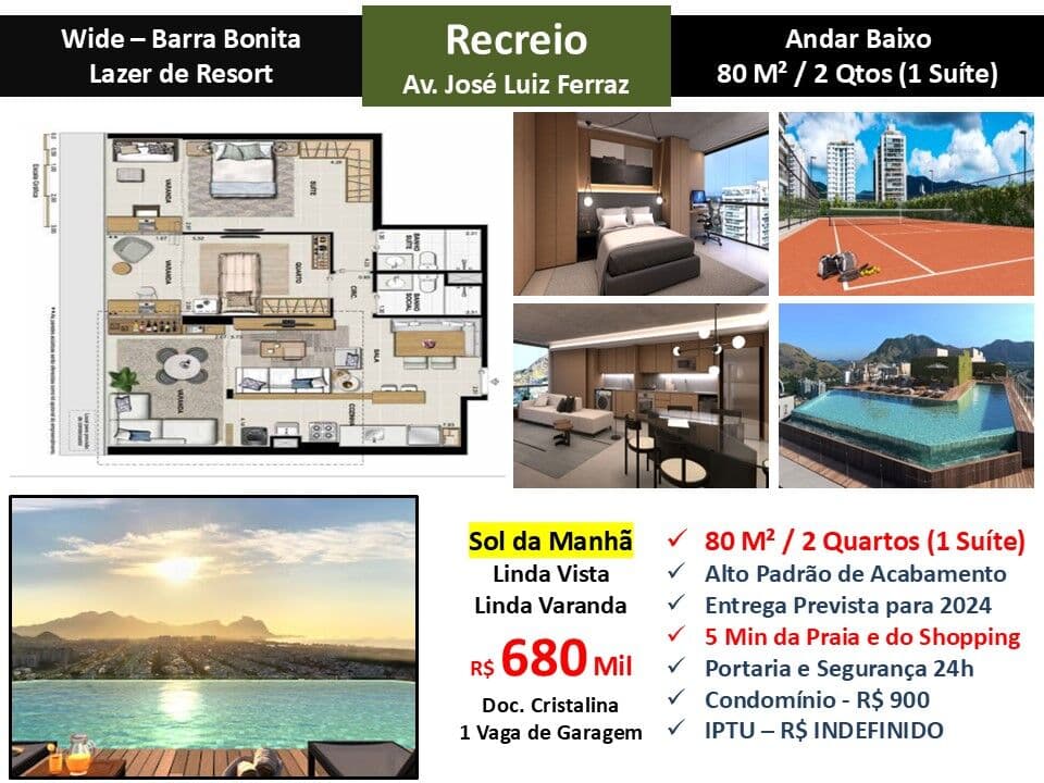 Apto Recreio Barra Bonita Wide 80M² 4