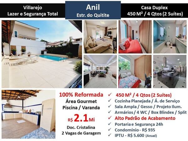 Casa JPA Anil Vilarejo 450M²