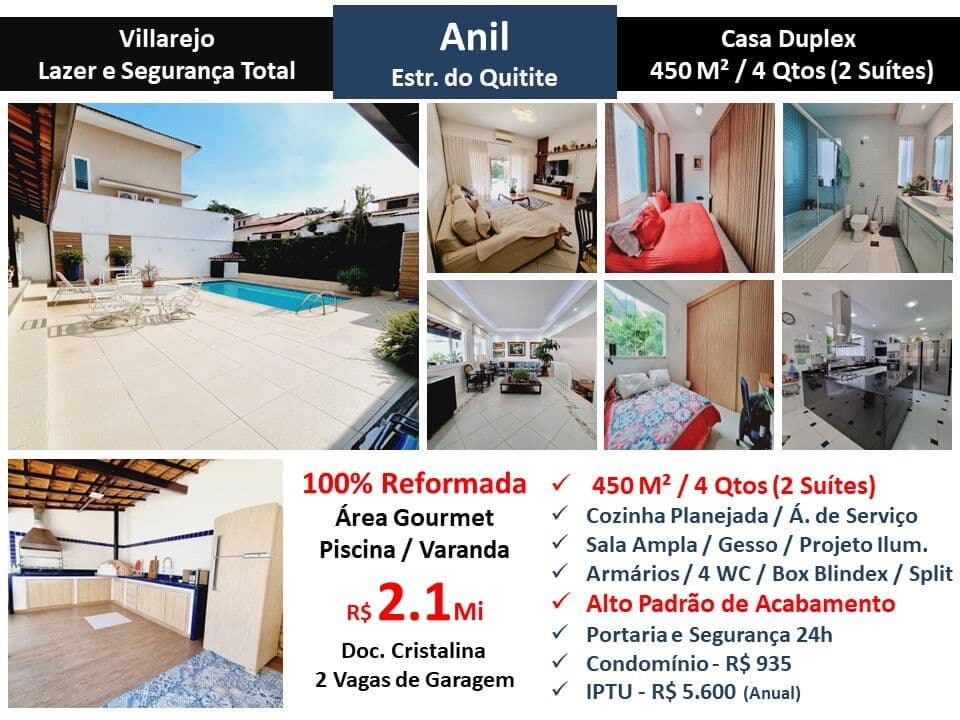 Casa JPA Anil Vilarejo 450M²