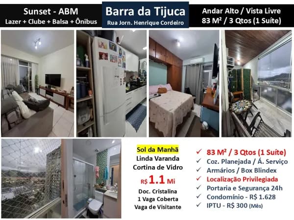 Apto Barra da Tijuca ABM Sunset 83M²
