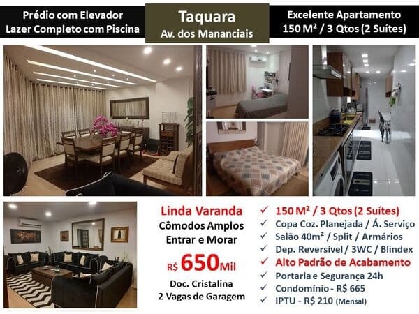 Apto JPA Taquara Mananciais 150M²