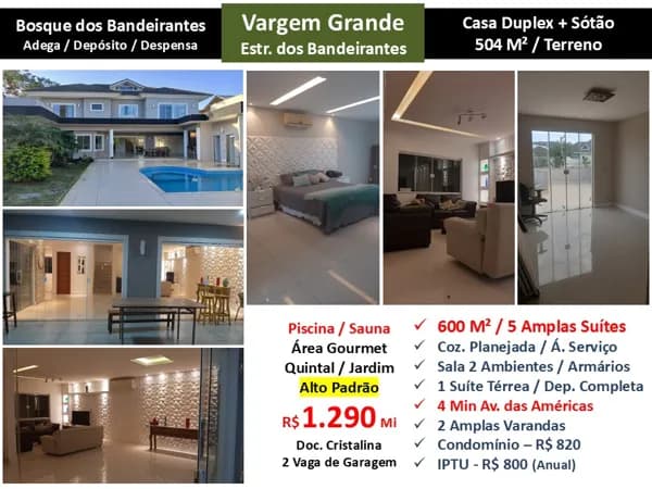 Casa Vargem Grande Bosque dos Bandeirantes 600M² 2