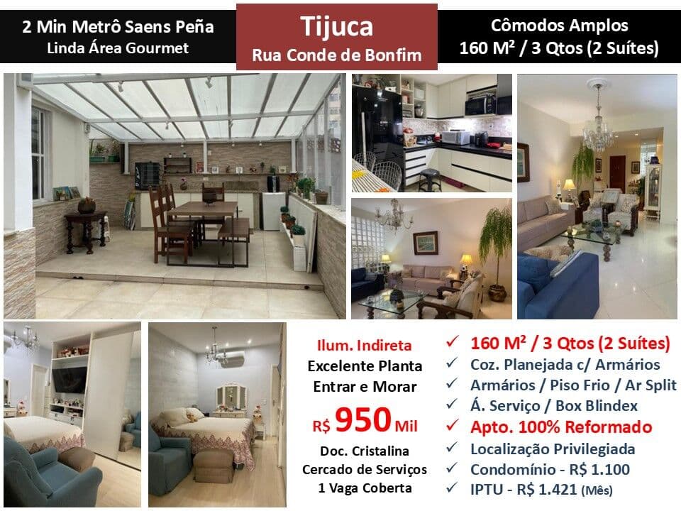 Apto Tijuca Conde de Bonfim 160M²
