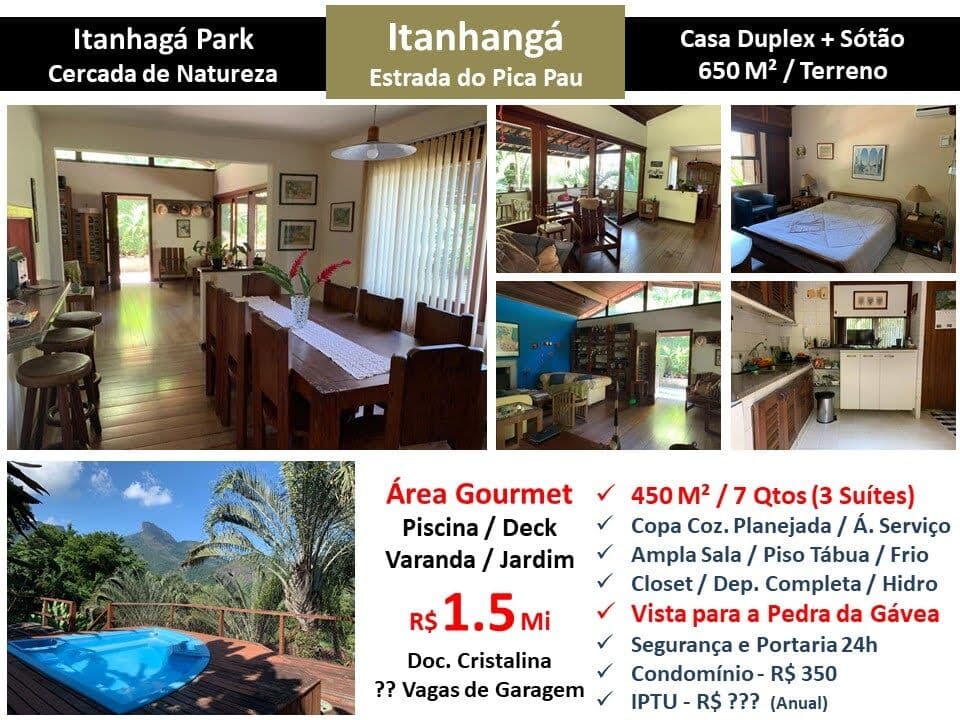 Casa Barra da Tijuca Itanhangá Pica Pau Park 450M²