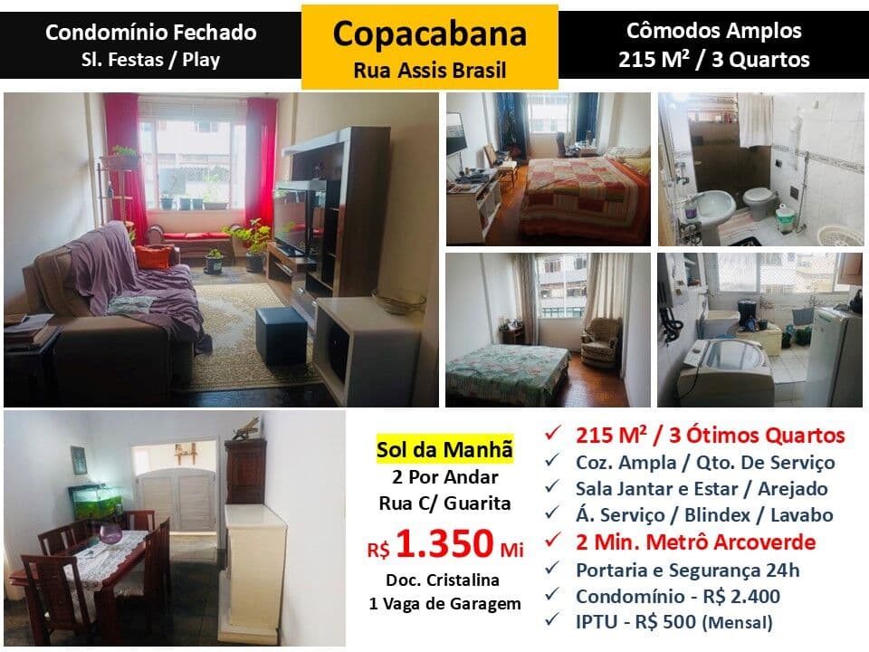 Apto Copacabana Assis Brasil 215M²