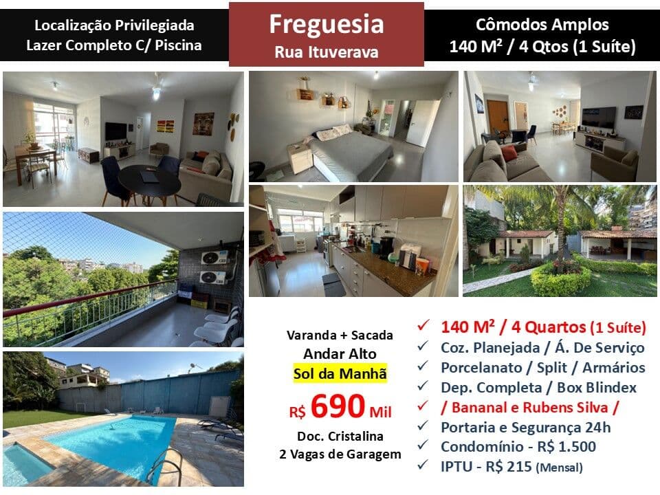 Apto JPA Freguesia Ituverava 140M²