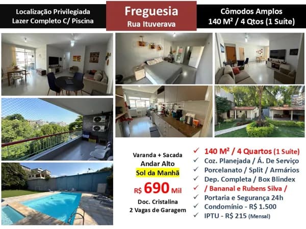Apto JPA Freguesia Ituverava 140M²